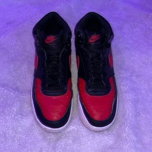 Red and black Nike court visions